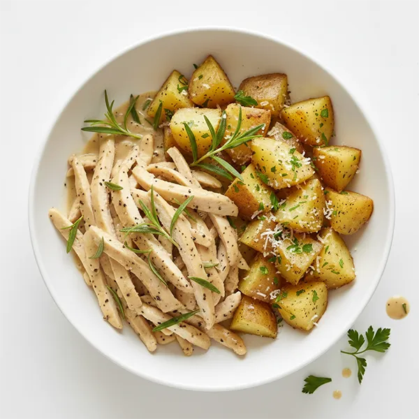 Tarragon-Braised Chicken with Parmesan Parsley Potato